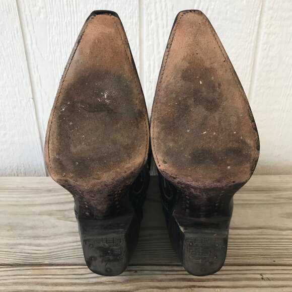 Corral Black Sequins Womens Goat Leather Cowboy Western Boots 6.5 M A1070 - Picture 7 of 13